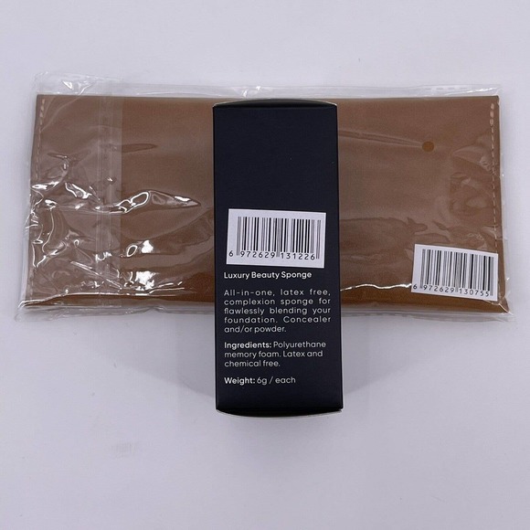 Elaina Badro 3 Eye Makeup Brushes w Pouch 2 Piece Luxury Beauty Sponge Set NEW - Picture 11 of 11